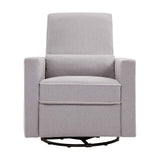 DaVinci Piper 360° Swivel Rocker Recliner Chair - Rocking Chair for Nursery & Living Room, GREENGUARD Gold, FSC & Certi-PUR US Certified, Comfy Nursery Glider Recliner - Heathered Grey w/Cream Piping DaVinci