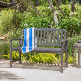 Christopher Knight Home Loja Outdoor Acacia Wood Bench, Dark Grey Finish Christopher Knight Home