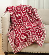SARO LIFESTYLE Christmas Knit Throw Blanket, 50"x60", Red SARO LIFESTYLE