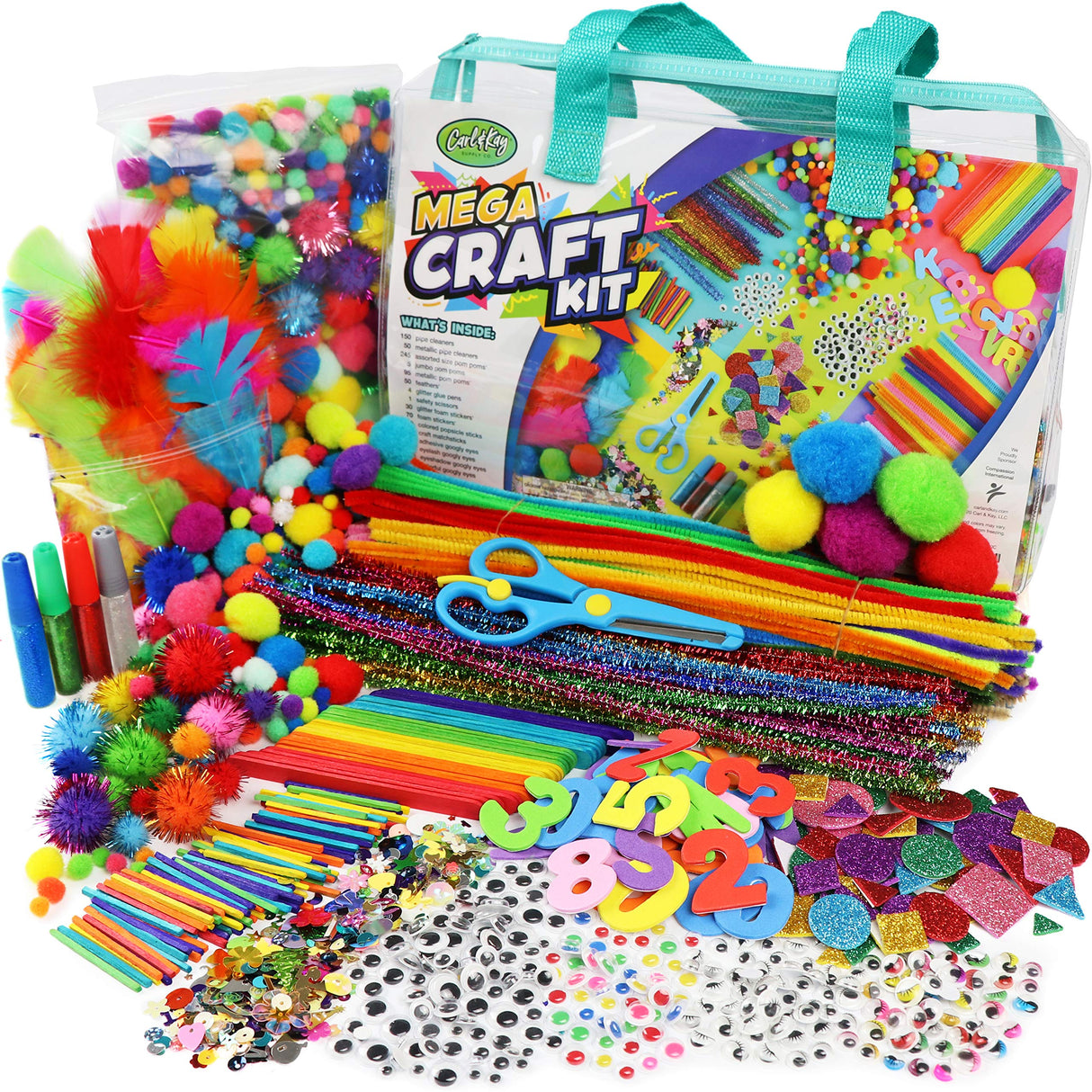 Mega Arts and Crafts Kit for Kids Age 4-8 - Toddler Art Supplies for Preschool, Kindergarten, Homeschool Projects Carl & Kay Supply Co.