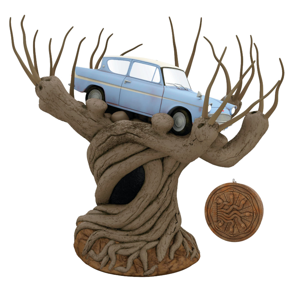Hallmark Keepsake Christmas Tree Topper, Harry Potter and the Chamber of Secrets Collection Flying Ford Anglia in the Whomping Willow Tree With Light and Sound, Gifts for Harry Potter Fans Hallmark Keepsake