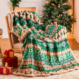 Ramees Christmas Throw Blanket, Christmas Decorations Blankets and Throws, Fuzzy Cozy Soft Warm Fleece Sherpa Winter Holiday Blanket for Bed Couch Sofa Reindeer Snowflakes Ramees