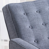 Christopher Knight Home Mervynn Mid-Century Modern Fabric Recliner, Dark Blue GDFStudio