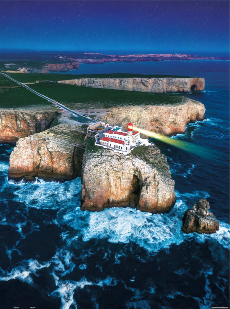 Pintoo Jigsaw Puzzles 1200 Piece for Adults - HenryDo - Aerial Photography - Ponta da Piedade Lighthouse, Portugal Beautiful Plastic Puzzle for Home Decor Zero Dust Easy Storage [H3032] Pintoo