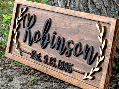 Last Name Sign | Wood Wall Decor | Nursery Name Sign | Baby Name Sign | Family Name Sign | Wooden Porch Sign | Front Door Sign | Personalized Wedding