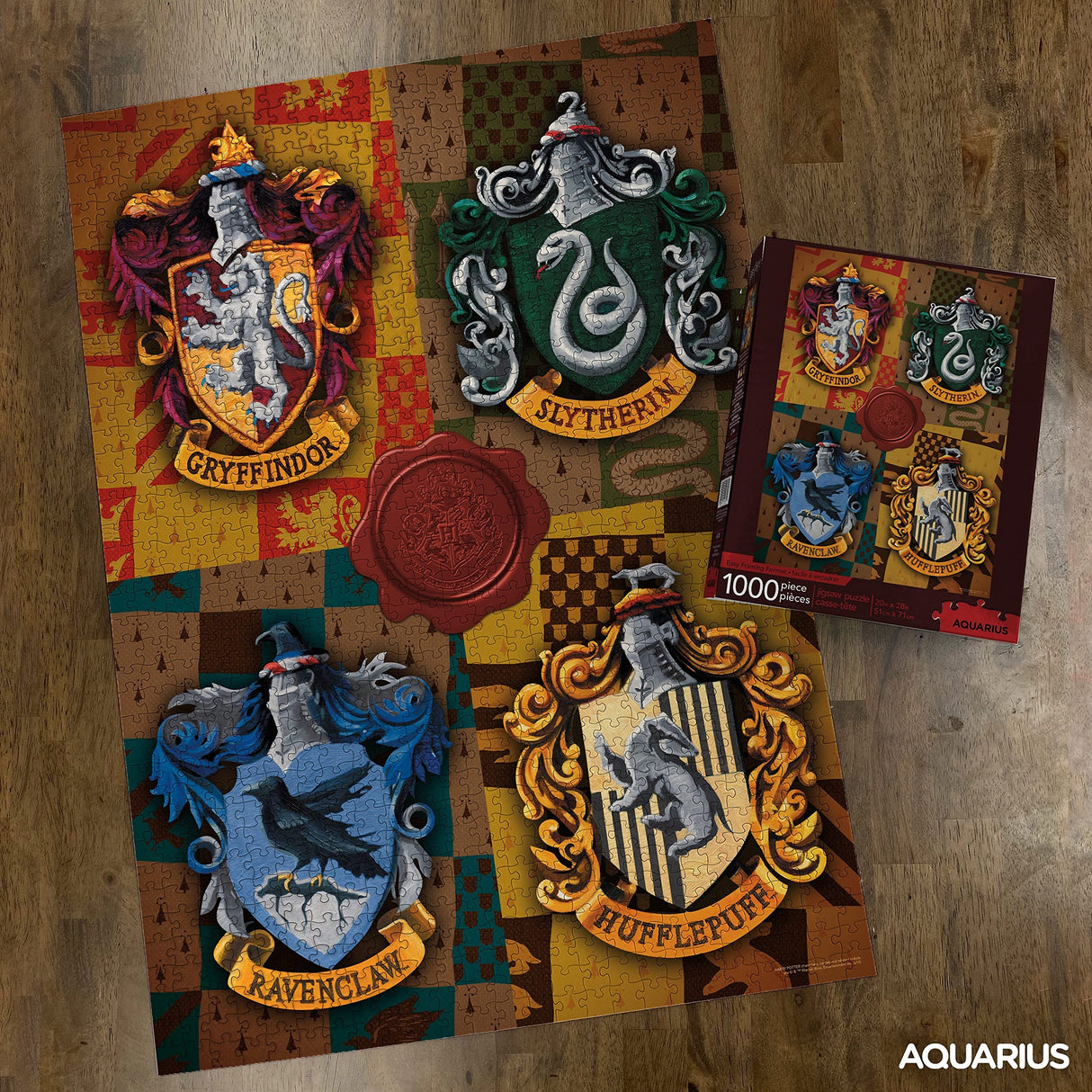 AQUARIUS Harry Potter Puzzle House Crests (1000 Piece Jigsaw Puzzle) - Officially Licensed Harry Potter Merchandise & Collectibles - Glare Free - Precision Fit - 20x28in AQUARIUS