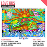 Stuff2Color Giant Coloring Poster 5 Pack - Big 32.5 x 22 Inch Line Art Coloring Posters - Great for Family Time, Kids, Classrooms, Care Facilities, Arts and Crafts Projects, and Group Activities Stuff2Color