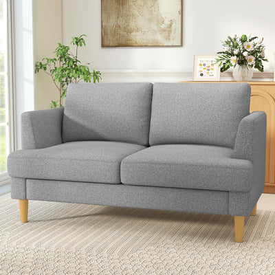 Busaurus Loveseat - Mid Century 56" Upholstered 2-Seater Couch for Living Room, Bedroom, Apartment - Grey