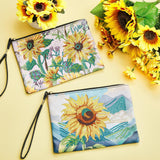 Geyoga 2 Pieces DIY Diamond Painting Purses 5D DIY Diamond Painting Handbag Diamond Art Wristlet Clutch Bag for Women Girls Art Craft Makeup Gift (Sunflower) Geyoga