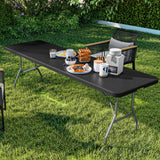 YITAHOME 8FT Heavy Duty Folding Table for Indoors & Outdoors Use, Versatile Rectangle Folding Table with Carrying Handle for Camping, Picnics, Parties, and Events, Black YITAHOME