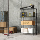 IZEUK 4-Tier Heavy Duty Steel Storage Shelves, Metal Shelf Wire Shelving Rack for Pantry, Kitchen, Garage, or Office Organization (29.5" W x 13.7" D x 47.2" H, 1000LBS, Black) IZEUK