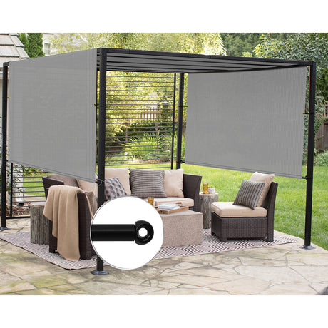 Patio Paradise 15' x 13' Pergola Canopy Replacement Cover Shade Cloth with Grommets Weighted Rods Outdoor Sun Shade Screen UV Block for Gazebo Backyard Deck Porch Balcony, Light Gray Patio