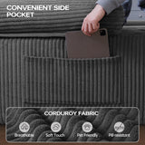 DURASPACE 126.2'' Modular Sectional Sofa, Convertible U Shaped Cloud Couch with Memory Foam, Corduroy Boneless Sectional Couches for Living Room, No Assembly Required (Gray) DURASPACE