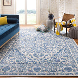 SAFAVIEH Brentwood Collection Area Rug - 8' x 10', Navy & Light Grey, Medallion Distressed Design, Non-Shedding & Easy Care, Ideal for High Traffic Areas in Living Room, Bedroom (BNT832M) SAFAVIEH