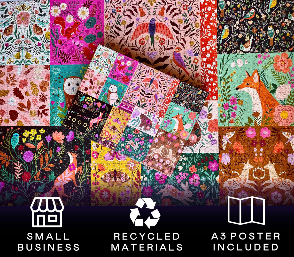 Elena Essex 2000 Piece Jigsaw Puzzles for Adults - Patchwork | 2000 Piece Puzzle | 2000 Piece Puzzle for Adults | Animal Bird Puzzle | Puzzles Size 39x30 inches Elena Essex