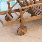 Christopher Knight Home Perla Outdoor Acacia Wood Chaise Lounge, Teak Finish Christopher Knight Home