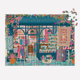 Galison Stitch by Stitch – 1000 Piece Puzzle Fun and Challenging Activity with Bright and Bold Quilting and Crafting Themed Storefront Artwork for Adults and Families Galison