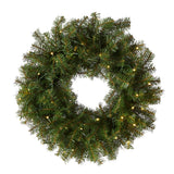 National Tree Company Pre-Lit Artificial Christmas Wreath, Green, Norwood Fir, White Lights, Christmas Collection, 24 Inches National Tree Company