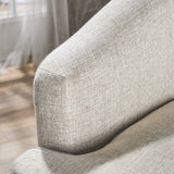 Christopher Knight Home Sheena Mid-Century Modern Fabric Loveseat, Beige / Natural GDFStudio