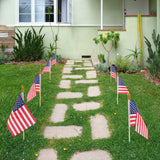 12 Pcs Small American Flags On Stick,Patriotic Decorations Small USA Flags On Stick，Mini American 4''x6'' Flag, Fourth Of July Flags For Outside Patriotic Holiday Yard Patio,Labor Day Decorations HOOSUN