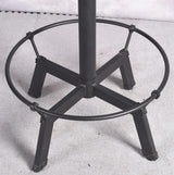 Topower Adjustable Height Industrial Pub Table with Round Wooden Top - Black Topower