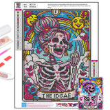 Axquilon Skull Diamond Art Kits for Adults, Skeleton Diamond Painting Kits for Adults, The IDGAF 5D DIY Paint by Diamond Round Full Drill Home Wall Decor Gift 12x16In Axquilon