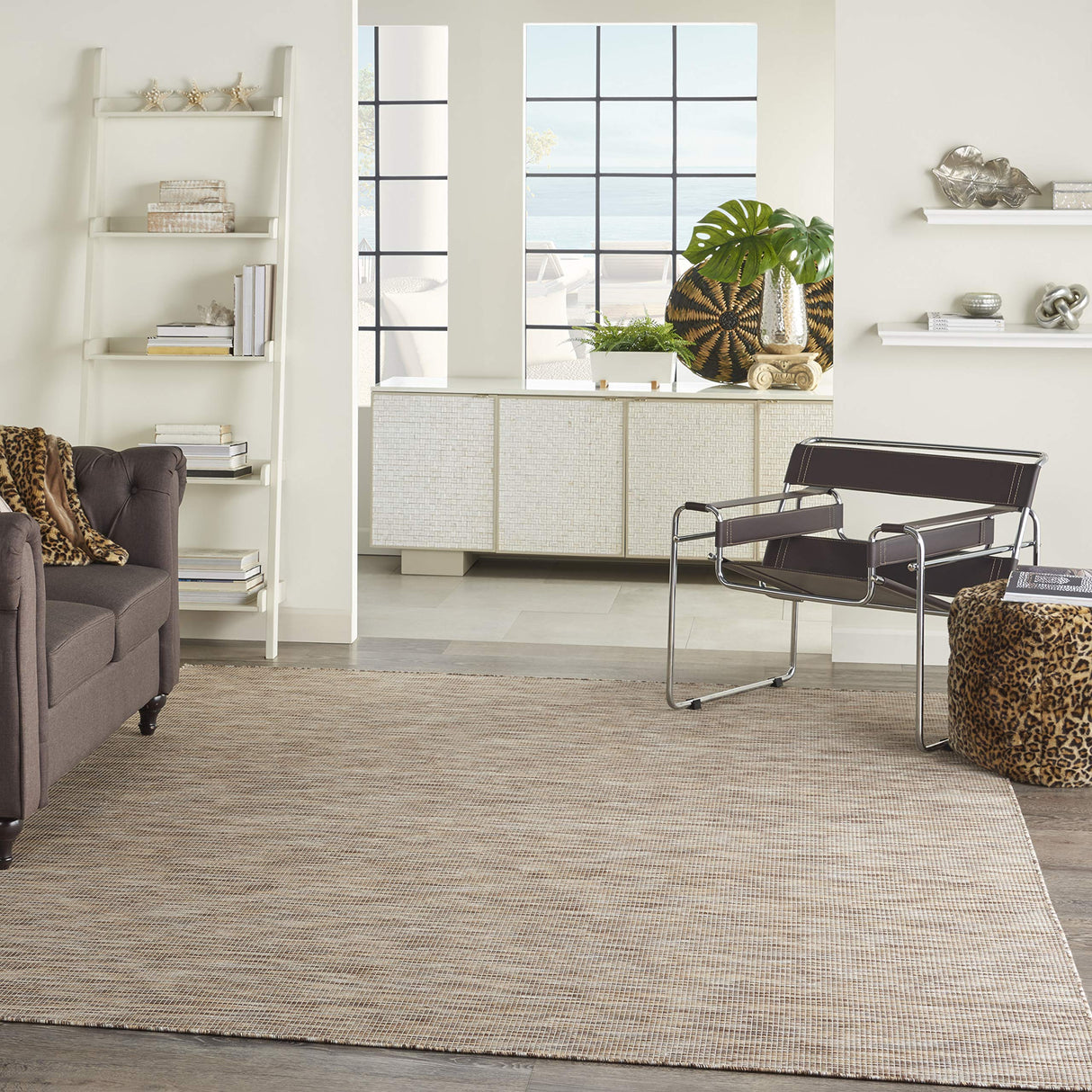 Nourison Positano Indoor-Outdoor Beige 8' x 10' Area Rug, Easy Cleaning, Non Shedding, Bed Room, Living Room, Dining Room, Backyard, Deck, Patio (8x10) Nourison
