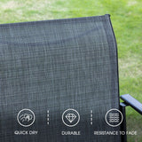 VICLLAX 5 Pieces Patio Dining Set, Outdoor Furniture Set Includes 1 Square Outdoor Table and 4 Stackable Patio Sling Chairs, Black Tabletop and Grey Fabric VICLLAX