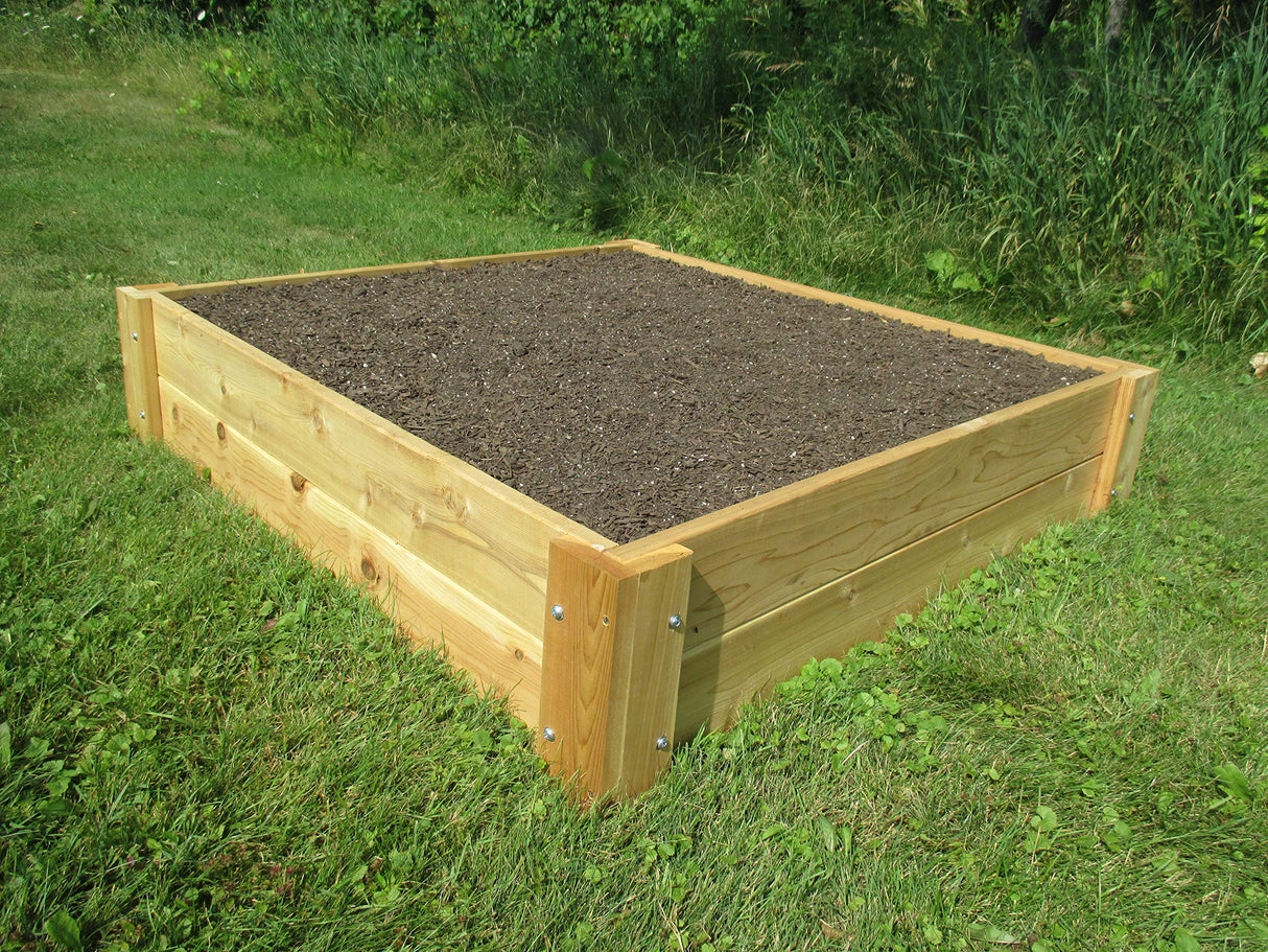 Infinite Cedar Premium Cedar Raised Garden Bed - 1" Thick Wood (4' x 4' x 11" H) Infinite Cedar