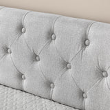 Twin to King Daybed Frame with Two Storage Drawers, Modern Upholstered Button Tufted Day Bed Nailhead Trim and Wood Slat for Bedroom Guest Room, No Box Spring Needed(Twin to King, Beige) SLEERWAY