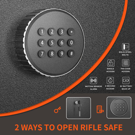 INTERGREAT 8-12 Gun safes,Rifle Safe,Gun Safes for Home Rifle and Pistols, Long Gun Safe for Rifle Shotgun for Home,Quick Access Rifle Safes,Adjustable Shelves INTERGREAT