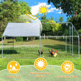 Large Chicken Coop Metal Chicken Runs for Yard with Cover Outdoor Pet Pens Poultry Cage Duck Rabbit House Backyard Use (13'Lx10'Wx6.6'H) HEASON
