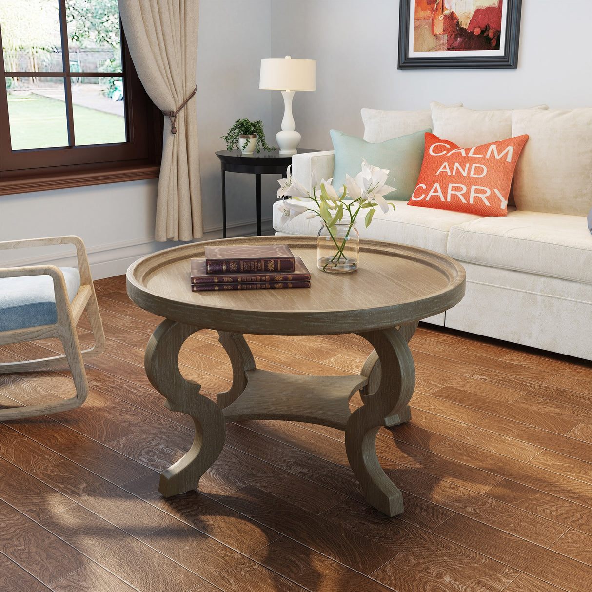 Christopher Knight Home Althea Faux Wood Circular Coffee Table, Nature Christopher Knight Home