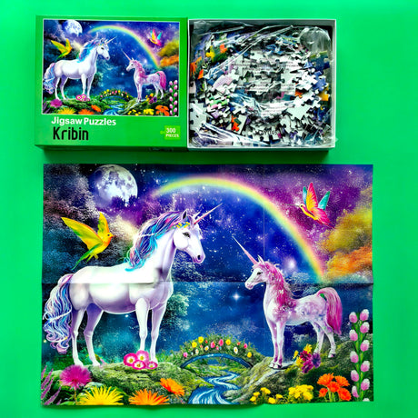 100 Piece Puzzle for Kids Adults Large Pieces- Colorful Unicorns Large Piece Puzzles - Learning Educational Puzzles Gifts for Girls Boys Kribin