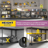 Prilinex Heavy Duty Storage Shelves 48" W x 18" D x 72" H - 5-Tier Adjustable Metal Garage Shelving Unit, Standing Utility Shelf Racks for Pantry Warehouse Kitchen, Black Prilinex