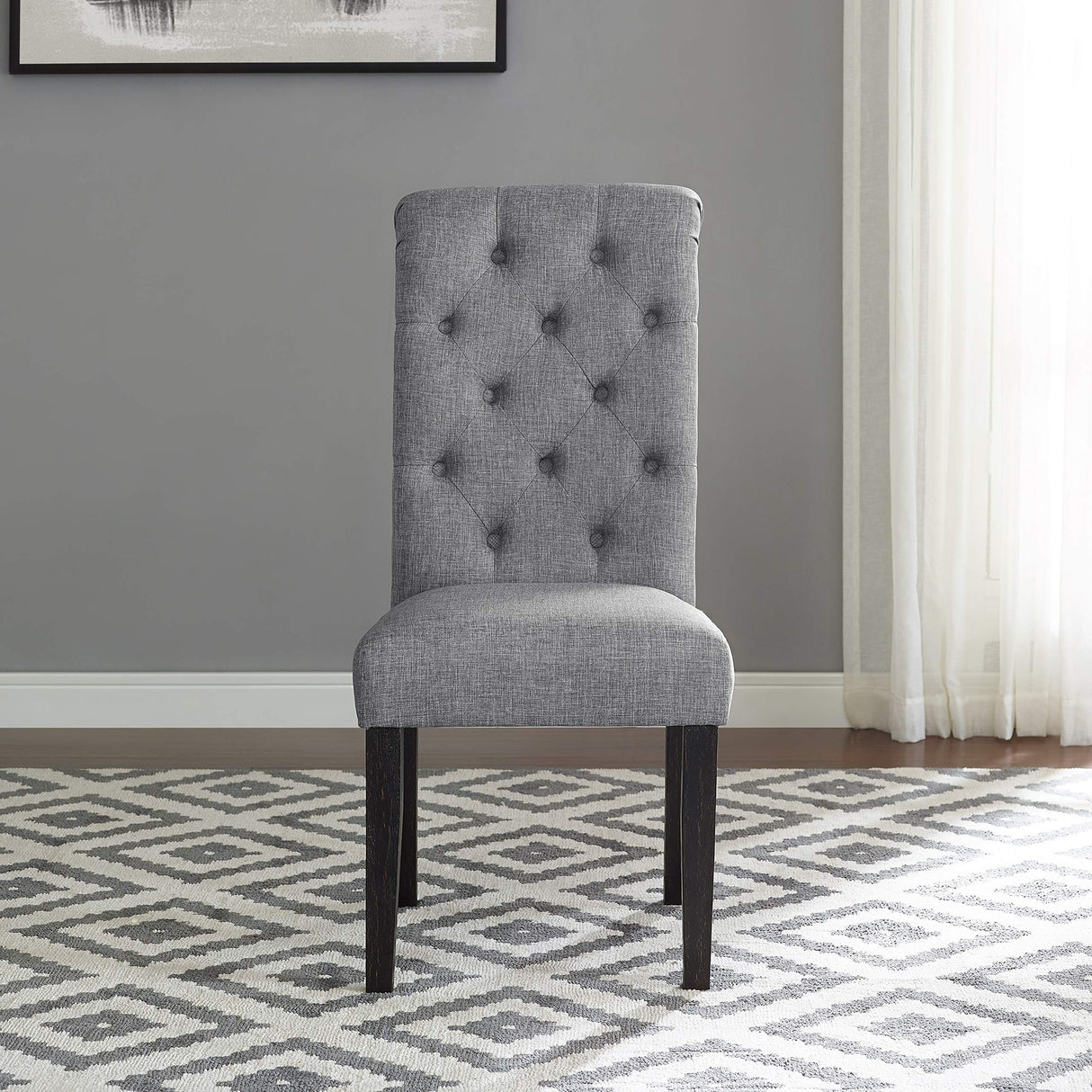 Roundhill Furniture Leviton Urban Style Counter Height Dining Set: Table and 6 Chairs, Grey Roundhill Furniture