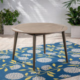 Christopher Knight Home Nick Outdoor Acacia Wood Round Dining Table, Gray Finish Christopher Knight Home