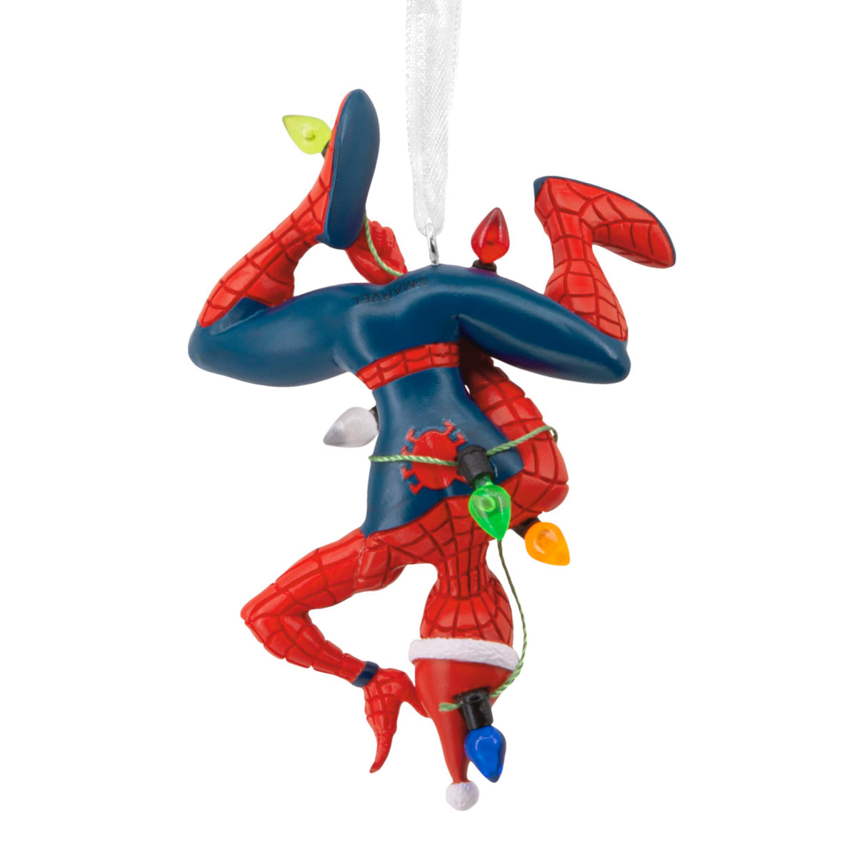Hallmark Marvel Spider-Man Hanging from Lights Christmas Ornament, Gifts for Marvel Fans Hallmark