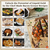 Ayerphalo Bacon Grease Container with Strainer - 46OZ Large Capacity, With Silicone Wooden Spatula, Enamel Bacon Grease Keeper for Bacon Drippings, Farmhouse Red Kitchen Decor, Dishwasher Safe Ayerphalo