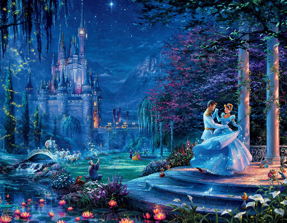 Ceaco - 4 in 1 Multipack - Thomas Kinkade - Disney Dreams Collection - Cinderella, The Lion King, Mickey and Minnie, & The Little Mermaid - (4) 500 Piece Jigsaw Puzzles , Blue Ceaco