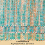 Chardin Home Natural Jute & Aqua Turquoise Placemats, Set of 4 – Rustic Handmade Boho Table Mats, 13x19 in Dining Table Placemats - Kitchen, Everyday Meals, Holidays, Farmhouse or Modern Table Décor Chardin home