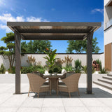 MELLCOM Louvered Pergola 10x10, Outdoor Shade Structure with 6" Aluminum Posts, Modern Aluminum Pergola with Adjustable Roof, Hardtop Gazebo Carport for Patio MELLCOM