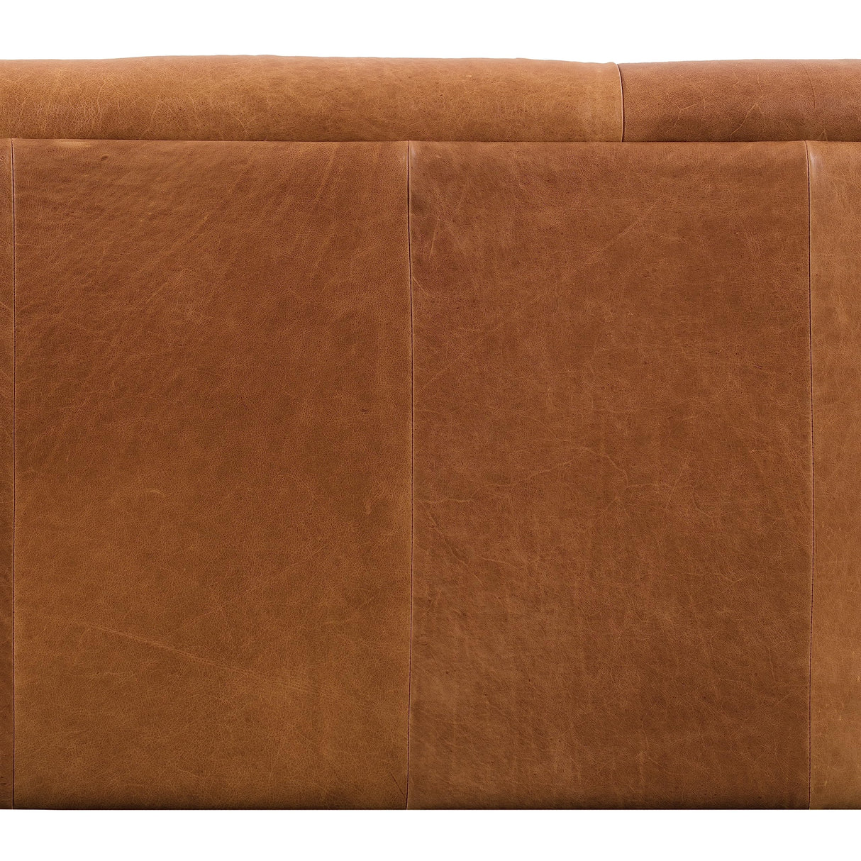 Poly & Bark Essex Leather Couch – 89-Inch Sofa with Tufted Back - Full Grain Leather Couch with Feather-Down Topper On Seating Surfaces – Vintage Pure-Aniline Italian Leather – Cognac Tan POLY & BARK