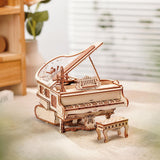 ROKR 3D Wooden Puzzles for Adults 223pcs Piano Model Kit 1:20 Scale Building Puzzles Wooden Music Box Unique Gift for Men Women Hobbies for Birthday Christmas ROKR