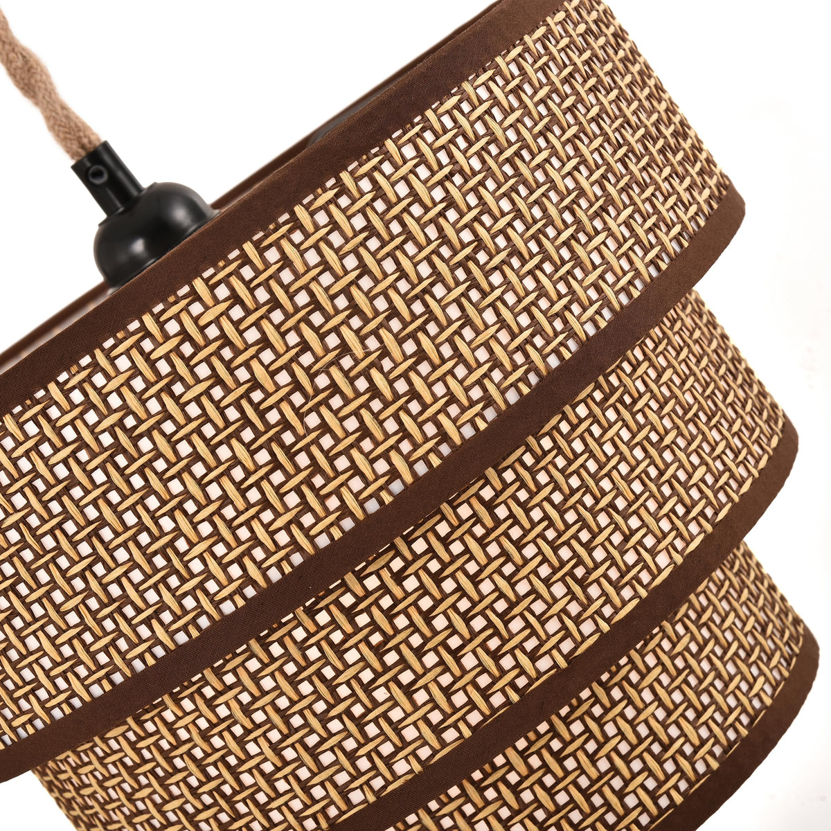 XININSUN Rattan Plug in Pendant Light Boho Wicker Lampshade Hanging Lights with Plug in Cord Plug in Chandelier for Bedroom Kitchen Dining Room Island XININSUN