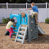 Step2 Scout & Slide Climber, Kids Outdoor Playset, Backyard Playground Set, Slide, Climbing Wall, Tunnel, Outside Vintage Style Jungle Gym, for Toddlers 2-6 Years Old Step2
