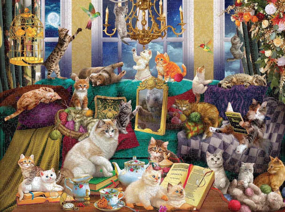 Lzbabyily Jigsaw Puzzles 1000 Pieces for Adults, Cat Puzzle Animal Adult Toys, 27x20 Unique Difficult and Challenge Large Puzzle Game Toys Gift Lzbabyily