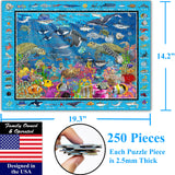 Think2Master Ocean Life 250 Pieces Jigsaw Puzzle Fun Educational Toy for Kids, Boys, Girls, School & Families. Great Gift for Boys & Girls Ages 8-10+ to Stimulate Learning. 14.2” X 19.3” THINK2MASTER