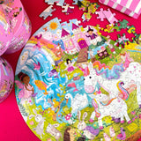 Unicorn Jigsaw Puzzle for Kids Ages 5-8 - 150 Piece Round Unicorn Kids Puzzles - Princess Puzzle with Fairies and Animals Made with 100% Recycled Card by boppi boppi