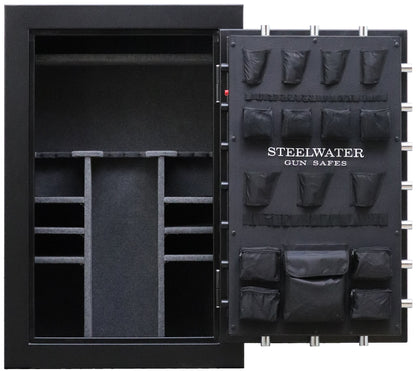 STEELWATER GUN SAFES New Improved Heavy Duty E.M.P Proof, 39 Long Gun, 60 MInute Fire Protection, Auto LED LIghts, Dehumidifier, Door Organizer, Interior Outlet, for Rifles and more. AMLD593924-EMP